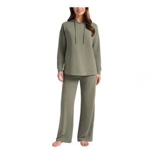 Max & Mia Women's Hoodie Lounge Set, Green, Size XL